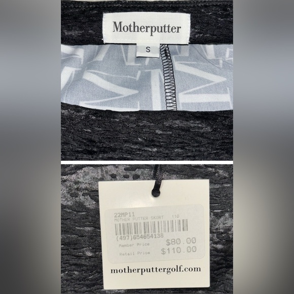 Motherputter Golf Outfit Black Silver Small NWT - Picture 9 of 9